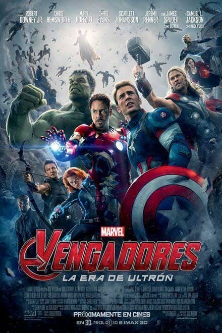 Cartel de la película los vengadores, la era de ultrón