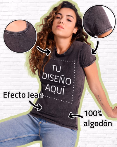 Camiseta Efecto Jean Mujer