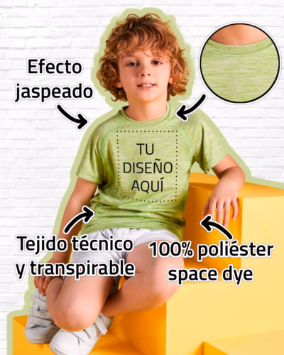 Camiseta Deportiva Jaspeada Niño