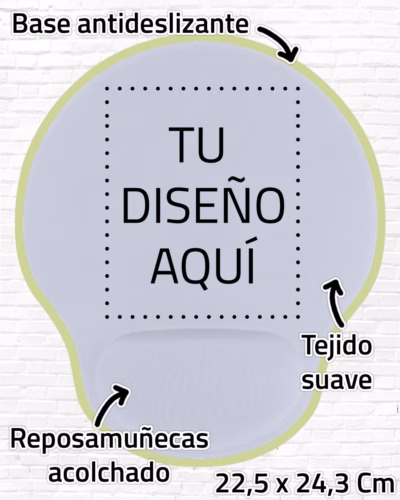 Alfombrilla Para Ratón con Reposamuñecas 22,5 x 24,3 Cm