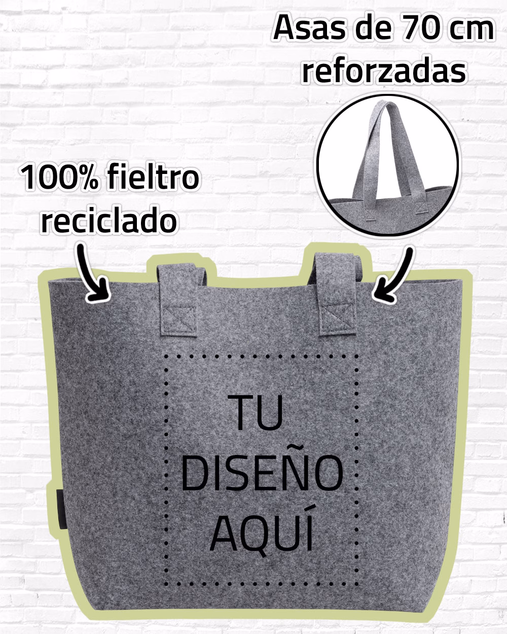 Tote bag de fieltro reciclado