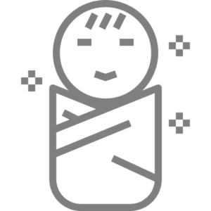 Icono gris de un bebé