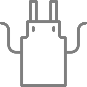 Icono gris de un delantal