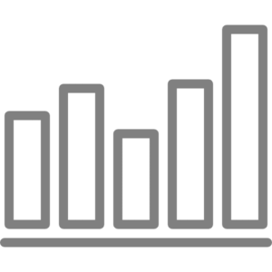 Icono gris de una estadística