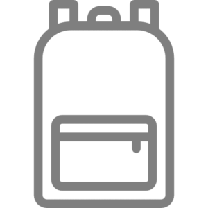 Icono gris de una mochila básica