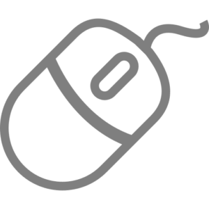 Icono gris de un ratón de ordenador