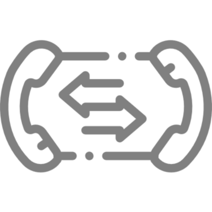 Icono gris de una llamada telefónica