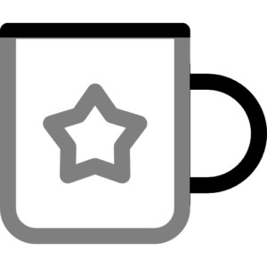 Icono gris y negro de una taza