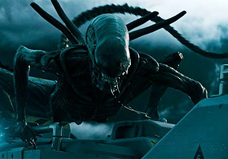 Fotografía de un Xenomorfo subido en la nave de escape en la segunda precuela de la película Alien.