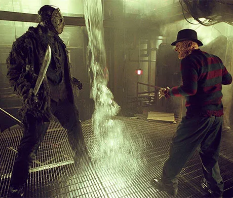 Jason enfrentándose a Freddy en sus sueños
