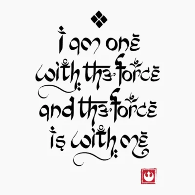 I Am One With The Force Black