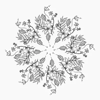 Minimal Floral Mandala