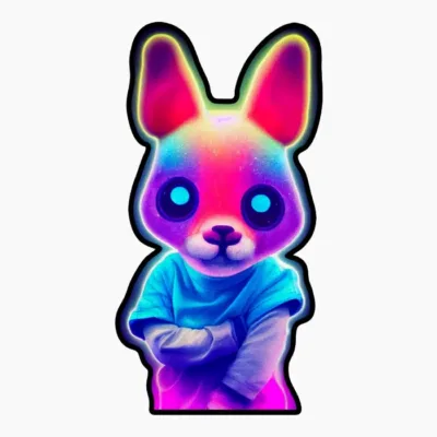 Neon Anthropomorphic Bunny