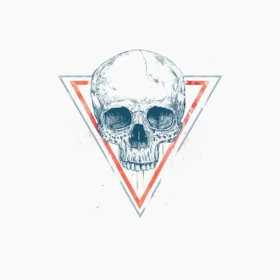 Skull In Triangles Color