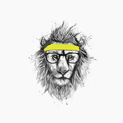 Hipster lion