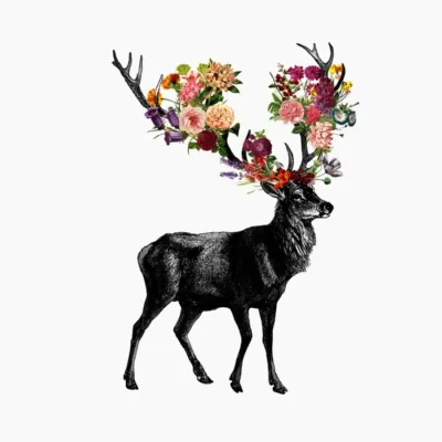 Spring Itself Deer Floral