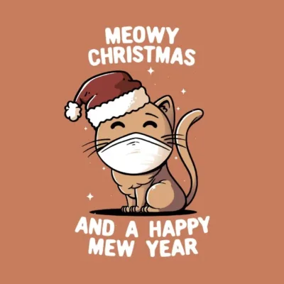 Meowy Cat Christmas And Happy Mew Year