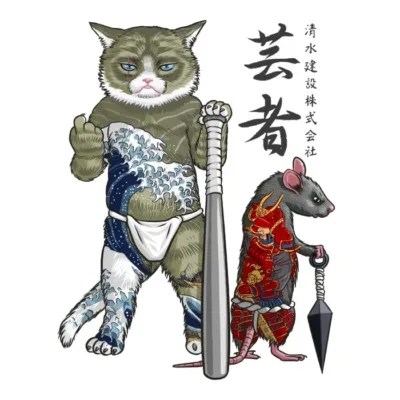 Raton y gato yakuzas