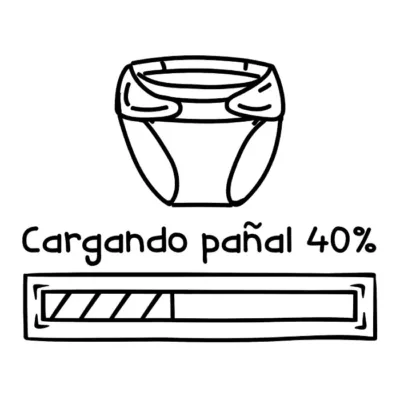 Cargando pañal.