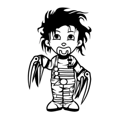 Eduardo Manostijeras. Bebé.