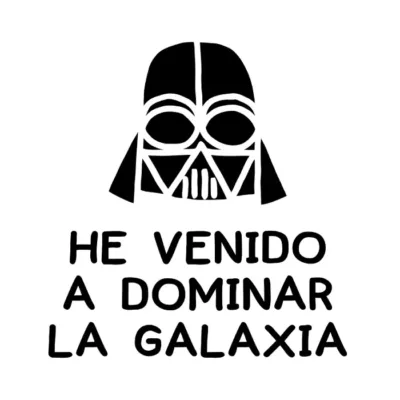 He venido a dominar la galaxia. Niño. Fondo claro.