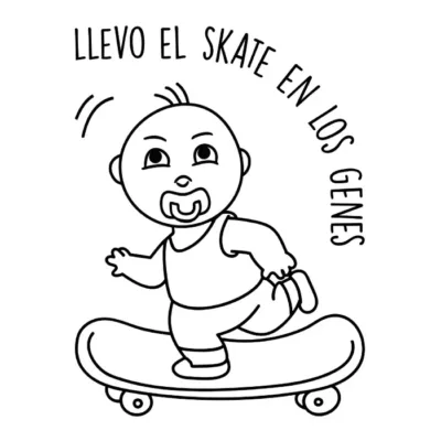 Llevo el skate en los genes. Niño.