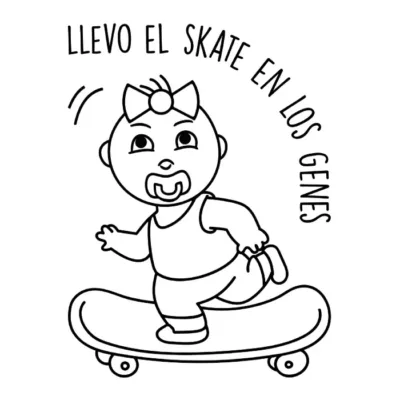 Llevo el skate en los genes. Niña.
