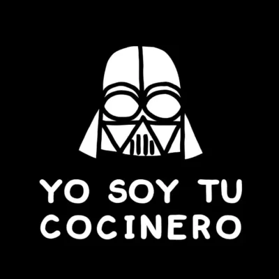 Yo soy tu cocinero. Fondo oscuro.