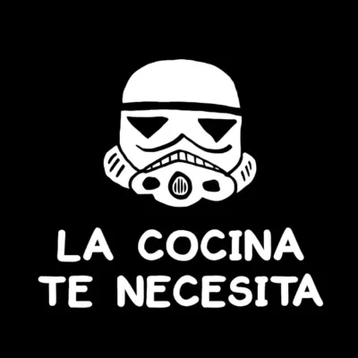La cocina te necesita. Fondo oscuro.