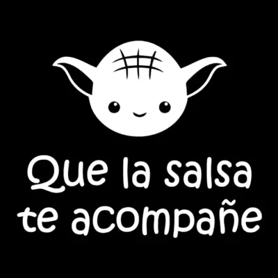 Que la salsa te acompañe. Fondo oscuro.