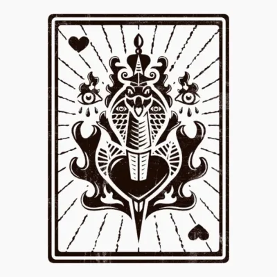 Traditional Snake Tattoo Card