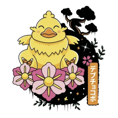 Fat Chocobo Japanese Landscape