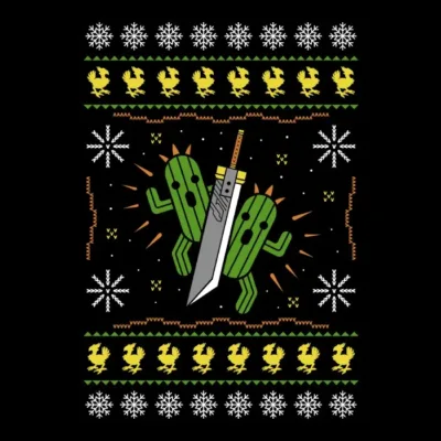 Fantasy Cactuar Ugly Christmas Sweater