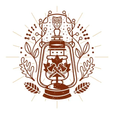 Fall Night Leaves Lantern