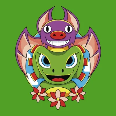 Bat and Lizard Cute Team