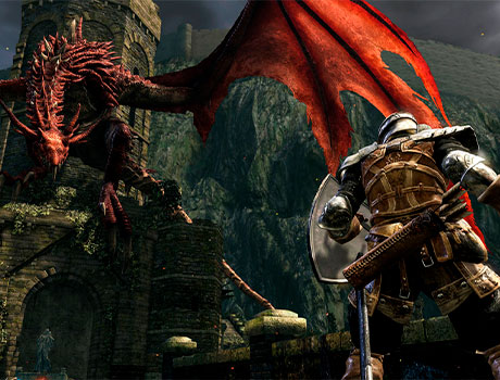 Jugador vs Dragon en Dark Souls