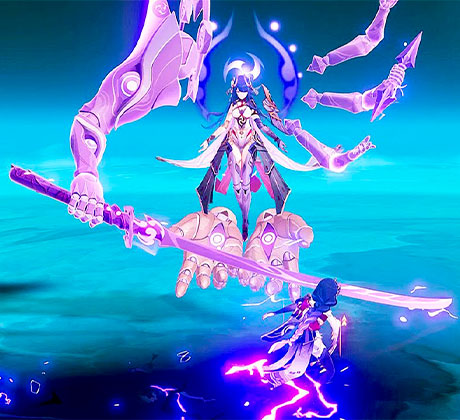 Enfrentamiento contra Raiden Shogun en Genshin Impact