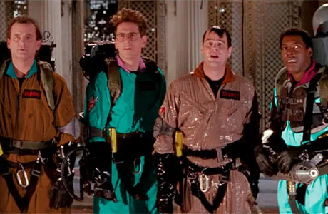 Los cuatro protagonistas de Ghostbusters