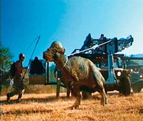 Cazadores de InGen capturando a un paquicefalosaurio