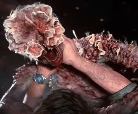 Joel luchando contra un Clicker en The Last of Us