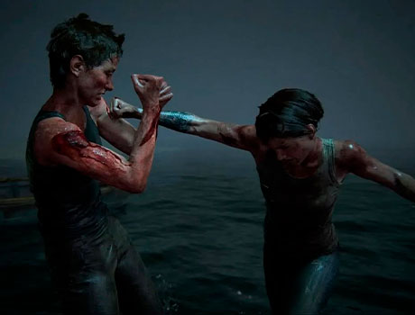 Ellie luchando contra Abby en The Last of Us 2