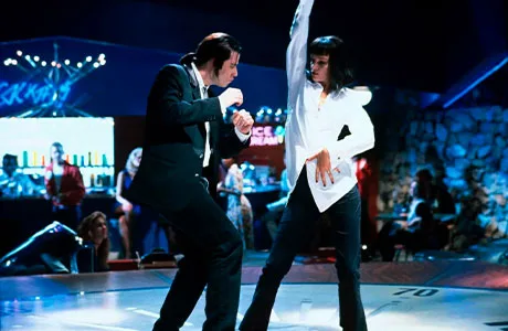 Vincent Vega y Mia Wallace bailando en Pulp Fiction