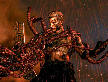 Albert Wesker mutándose al final de Resident Evil 5