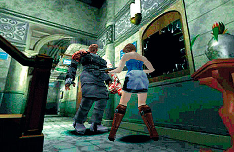 Jill Valentine enfrentándose al Némesis en Resident Evil 3