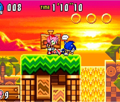 Amy al lado de Sonic en Sonic Advance 3