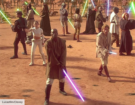 Consejo Jedi enfrentándose a el ejercito droide