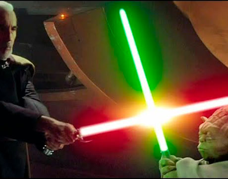 El Conde Dokuu enfrentándose a Yoda