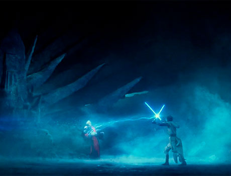 Rey enfrentándose al Emperador Palpatine