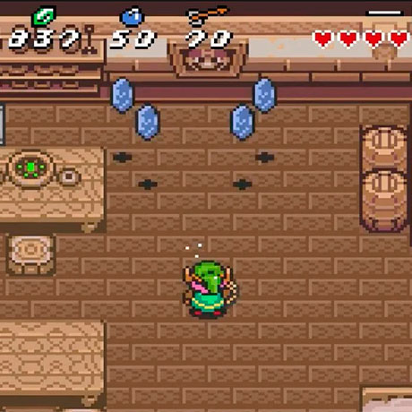 A Link to the Past, Link recogiendo Rupias