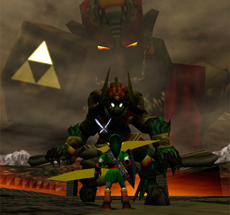 Link enfrentándose a Ganondorf en The Legend of Zelda: Ocarina of Time